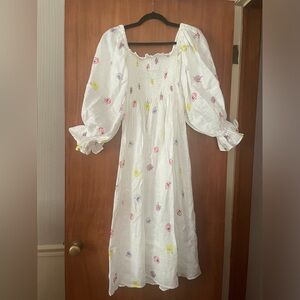 Sleeper- Atlanta Linen dress in Pansies - Large